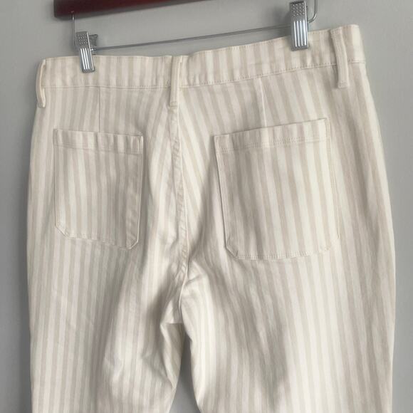 FRAME DENIM LE BARDOT STRIPE CROP FLARE JEANS COURTYARD NAUTICAL SIZE 31 NWOT - Picture 7 of 10